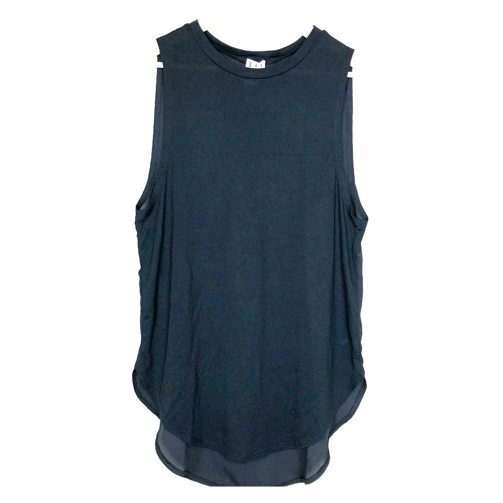 Haute hippie hi lo mesh back muscle tank top